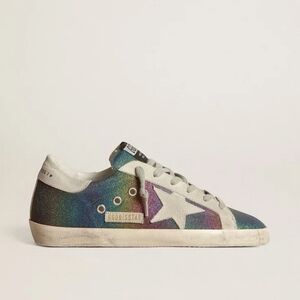 Golden Goose Multicolor Glitter Sneakers with White Star 6